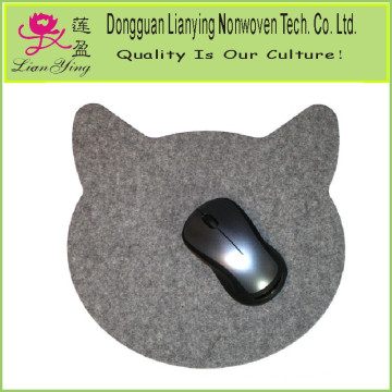 Tapis de souris de tête de chat Ordinateur de feutrine de laine Mousepad